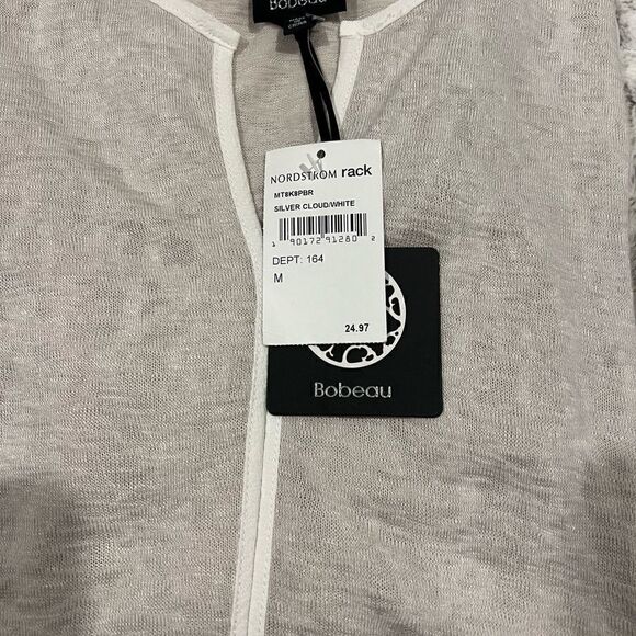 Bobeau Long Sleeve burnout V neck casual Blouse Size M NW - Picture 6 of 7